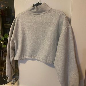 Oak and Fort cropped sweater with high neck